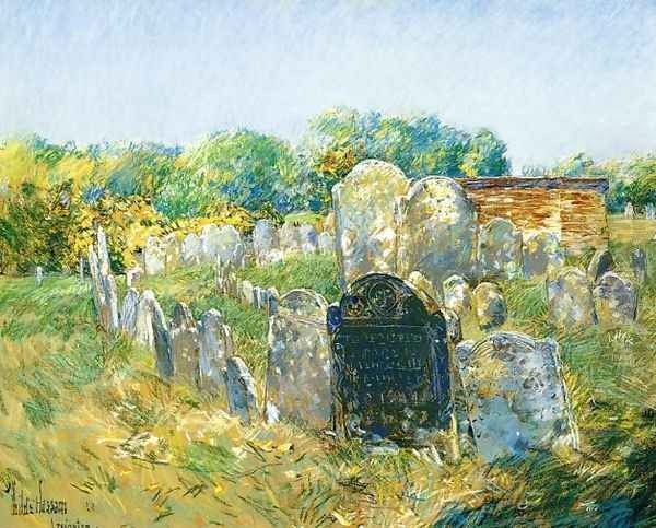 Colonial Graveyard at Lexington Oil Painting by Frederick Childe Hassam