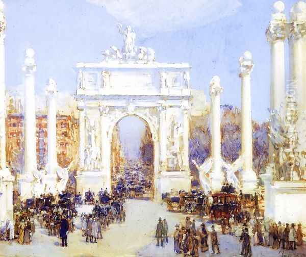 Dewey's Arch Oil Painting by Frederick Childe Hassam