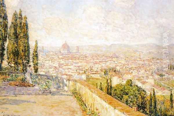 View of Florence from San Miniato Oil Painting by Frederick Childe Hassam