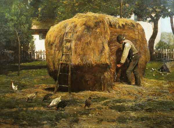 The Barnyard Oil Painting by Frederick Childe Hassam