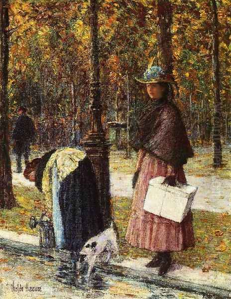 Evening, Champs-Elysees Oil Painting by Frederick Childe Hassam