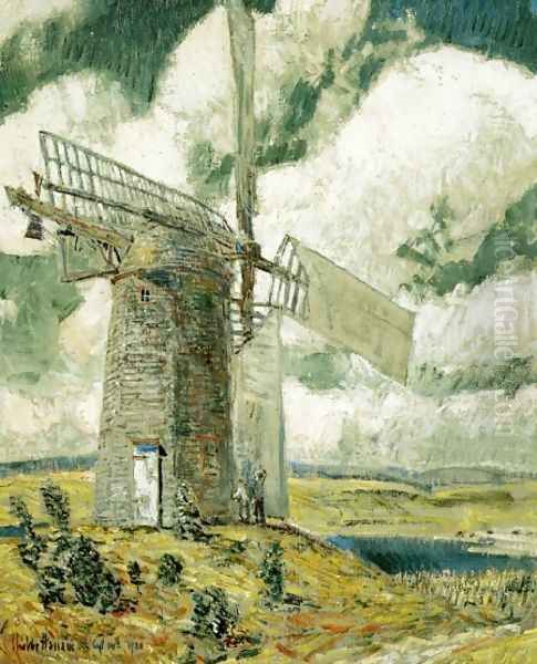 Bending Sail on the Old Mill Oil Painting by Frederick Childe Hassam