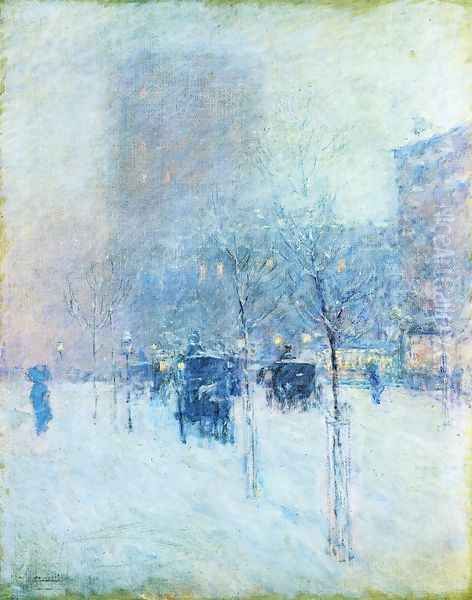 Late Afternoon, New York: Winter Oil Painting by Frederick Childe Hassam