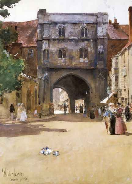 Gateway at Canterbury Oil Painting by Frederick Childe Hassam