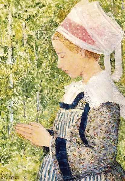 Brittany Peasant at The Pardon Oil Painting by Frederick Childe Hassam