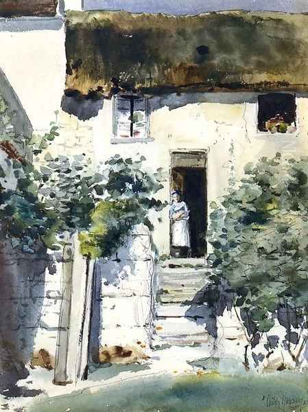 Girl in a Doorway Oil Painting by Frederick Childe Hassam