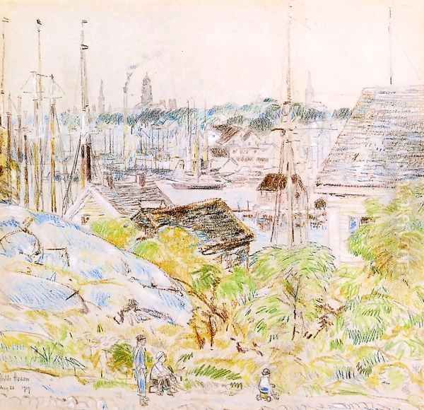 The Harbor of a Thousand Masts, Gloucester Oil Painting by Frederick Childe Hassam