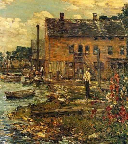 The Fishermen, Cos Cob Oil Painting by Frederick Childe Hassam