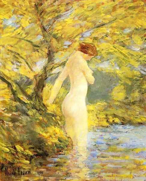 Numph Bathing Oil Painting by Frederick Childe Hassam