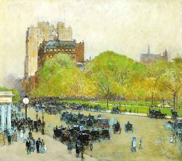 Spring Morning in the Heart of the City (also known as Madison Square, New York) Oil Painting by Frederick Childe Hassam