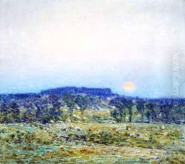 September Moonrise Oil Painting by Frederick Childe Hassam