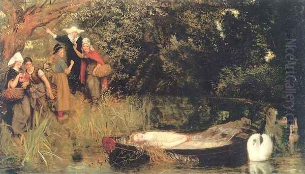 The Lady of Shalott 1872-73 Oil Painting by Arthur Hughes