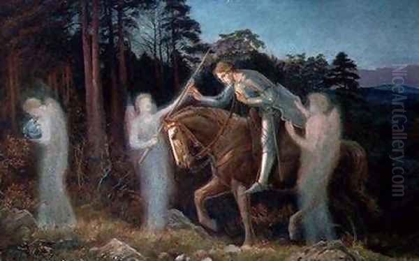 Sir Galahad I Oil Painting by Arthur Hughes