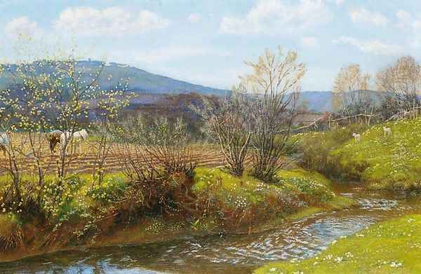 A Spring Afternoon Oil Painting by Arthur Hughes