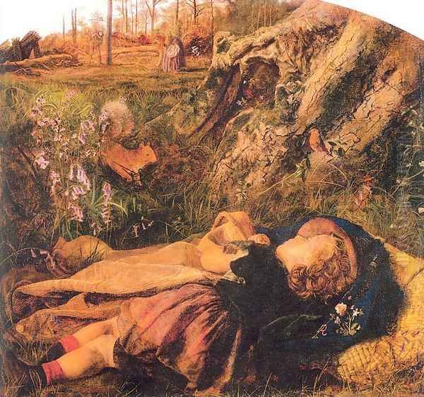 The Woodman's Child 1860 Oil Painting by Arthur Hughes