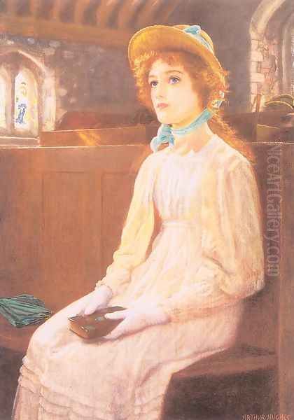 Faith Early 1890s Oil Painting by Arthur Hughes