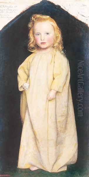 Edward Robert Hughes as a Child 1854-55 Oil Painting by Arthur Hughes