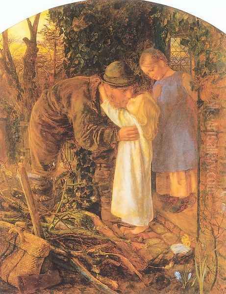 Home from Work 1860-61 Oil Painting by Arthur Hughes