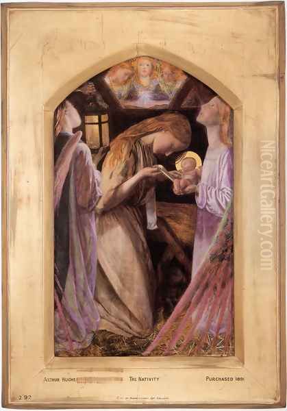 The Nativity 1857-58 Oil Painting by Arthur Hughes