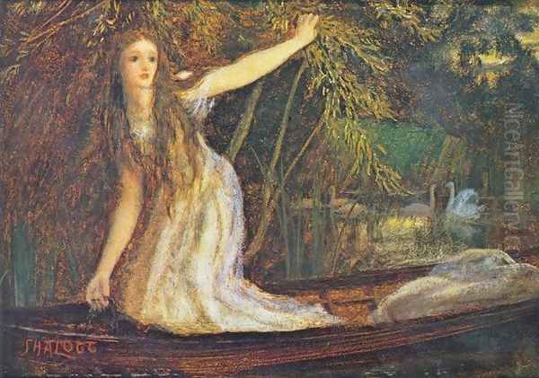 The Lady of Shalott II Oil Painting by Arthur Hughes