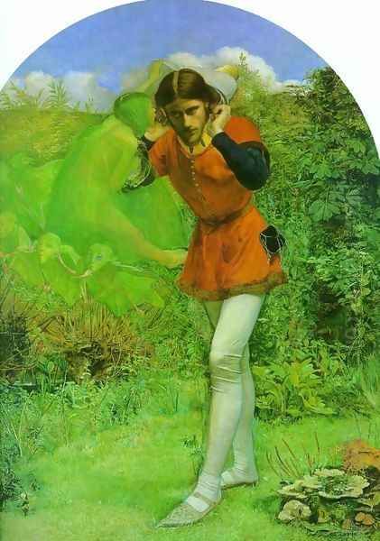 Ferdinand and Ariel Oil Painting by Arthur Hughes