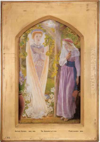 The Annunciation 1857-58 Oil Painting by Arthur Hughes