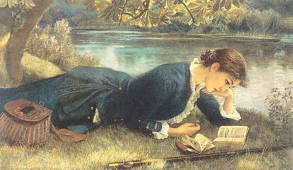 The Compleat Angler 1884 Oil Painting by Arthur Hughes