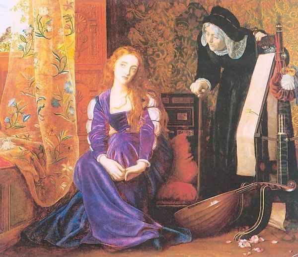 The Pained Heart (aka 'Sigh no more, ladies, sigh no more') Oil Painting by Arthur Hughes