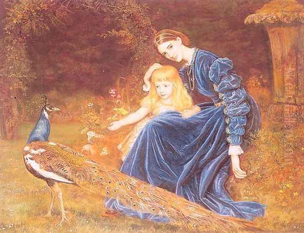 Mrs. Grant Duff and Adrian 1872-73 Oil Painting by Arthur Hughes