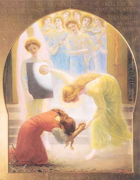 The Door of Mercy 1892-93 Oil Painting by Arthur Hughes