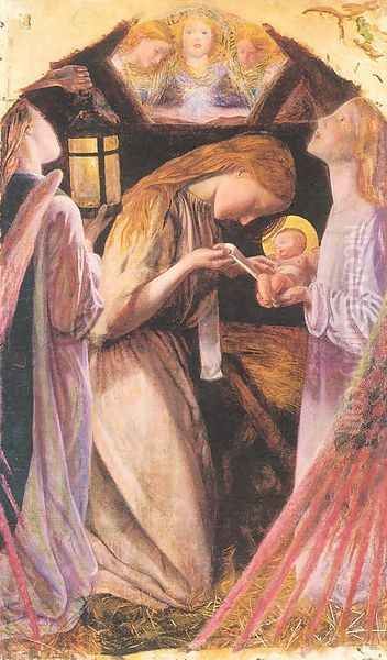 The Nativity (detail) Oil Painting by Arthur Hughes