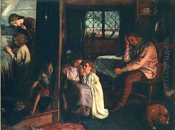 Bedtime 1862 Oil Painting by Arthur Hughes