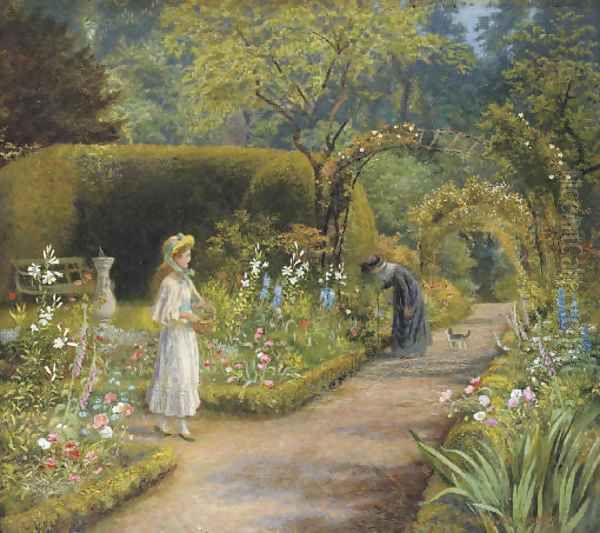 A Visit to Grandmother Oil Painting by Arthur Hughes