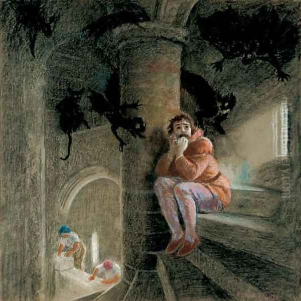 Dark thoughts Oil Painting by Arthur Hughes