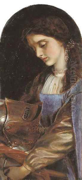 Elaine with the Armour of Launcelot Oil Painting by Arthur Hughes