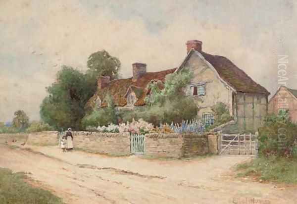 Mary Arden's cottage Oil Painting by Arthur Hughes