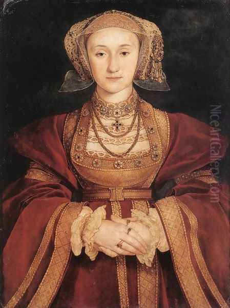 Portrait of Anne of Cleves c. 1539 Oil Painting by Hans Holbein the Younger