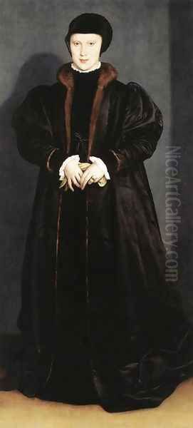 Christina of Denmark, Ducchess of Milan 1538 Oil Painting by Hans Holbein the Younger