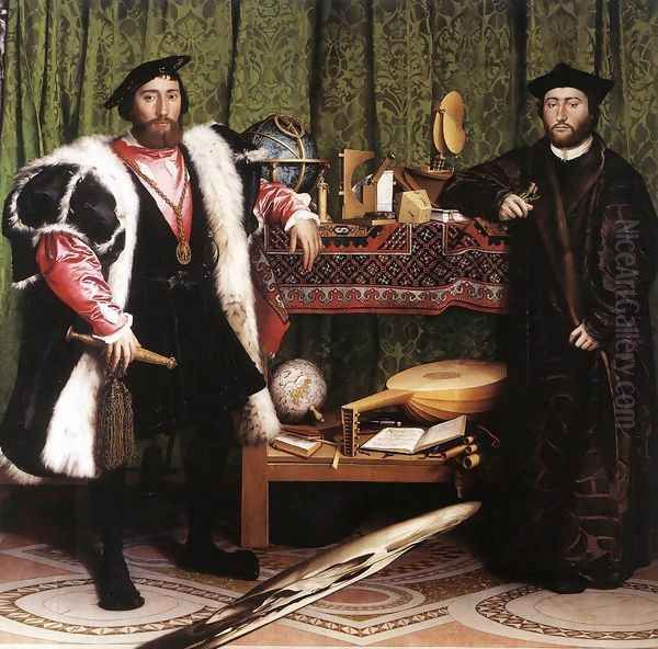 Jean de Dinteville and Georges de Selve (`The Ambassadors') 1533 Oil Painting by Hans Holbein the Younger