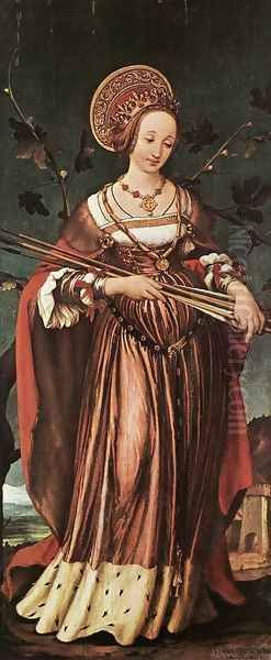 St Ursula c. 1523 Oil Painting by Hans Holbein the Younger