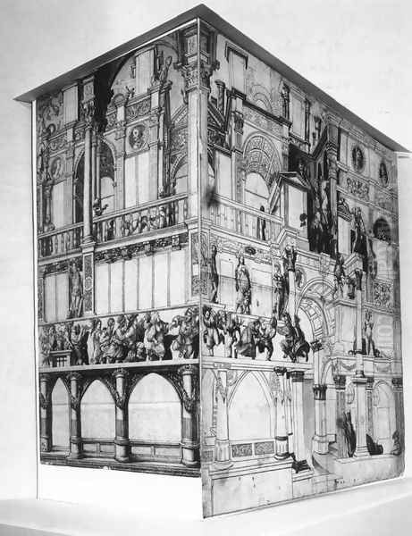 Model of the `Zum Tanz` house (reconstruction) Oil Painting by Hans Holbein the Younger