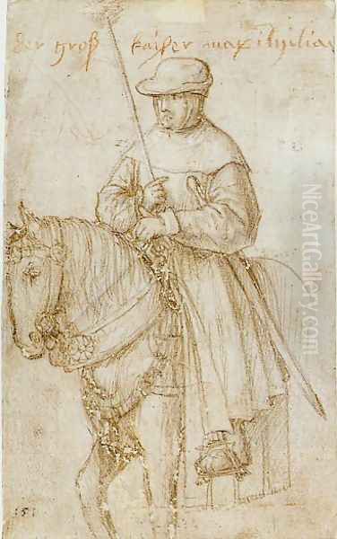 Emperor Maximilian on Horseback Oil Painting by Hans Holbein the Younger