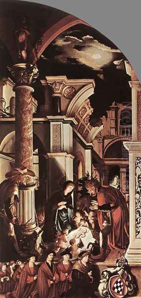 The Oberried Altarpiece (right wing) 1521-22 Oil Painting by Hans Holbein the Younger