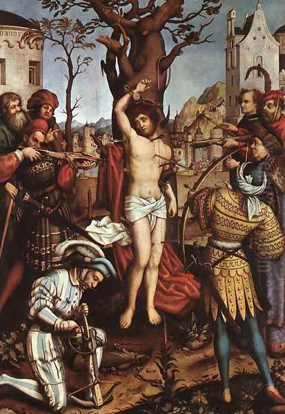 The Martyrdom of Saint Sebastian c. 1516 Oil Painting by Hans, The Elder Holbein