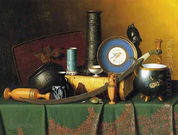 Still Life with Bric-a-Brac Oil Painting by William Michael Harnett