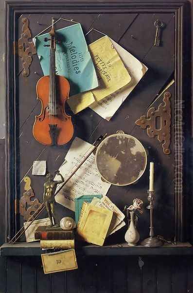 The Old Cupboard Door Oil Painting by William Michael Harnett