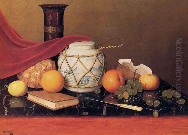 Still Life with Ginger Jar Oil Painting by William Michael Harnett