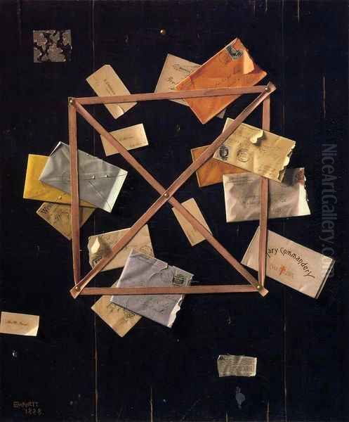 Mr Hulting's Rack Picture Oil Painting by William Michael Harnett