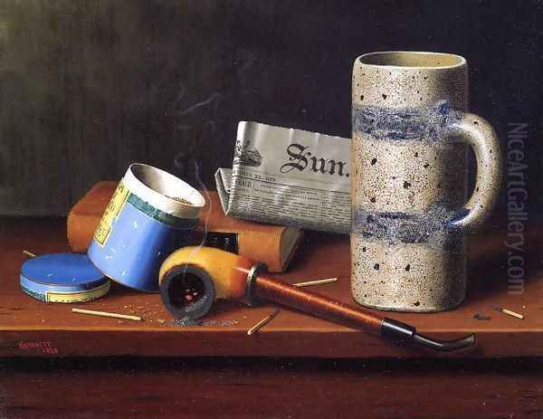 Still Life with Blue Tobacco Box by William Michael Harnett