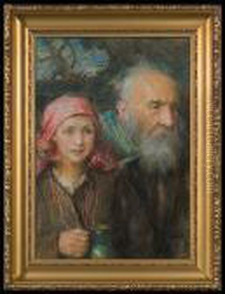 Senility And Youth Oil Painting by Teodor Axentowicz